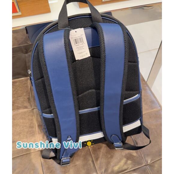 NWT Coach West Backpack In Colorblock Signature Canvas CAX44 Deep Blue - Picture 4 of 9